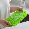 Premium Honeycomb Silicone Ice Cube Tray With Lid (1 Pc)