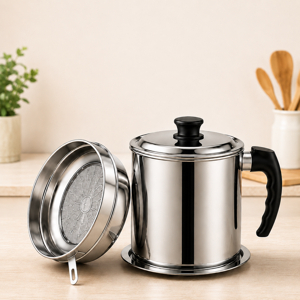 Premium Stainless Steel Oil Filter Pot (1.3 Ltr)