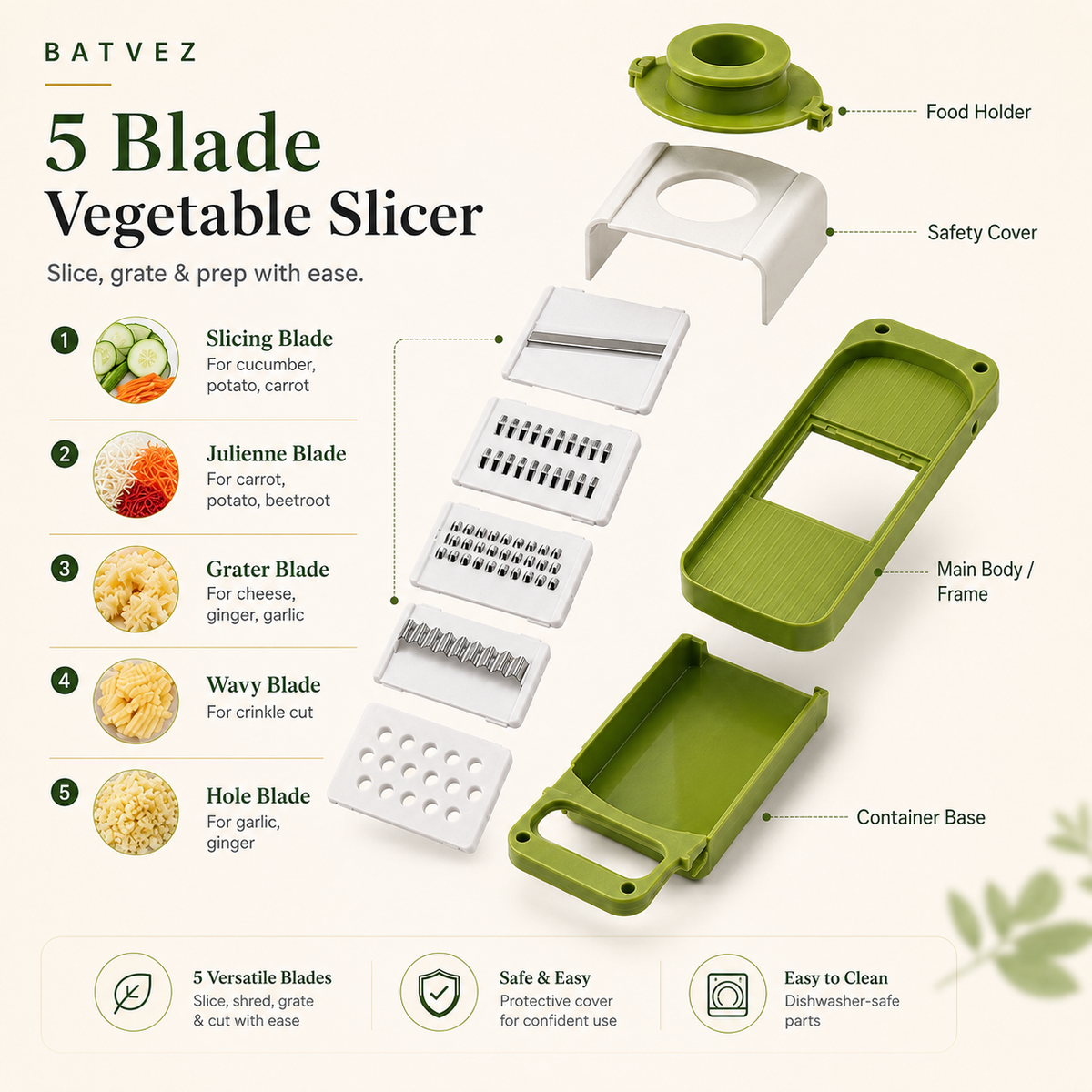 5-in-1 Vegetable Slicer & Cutter