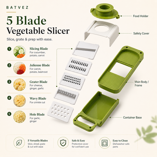 5-in-1 Vegetable Slicer & Cutter