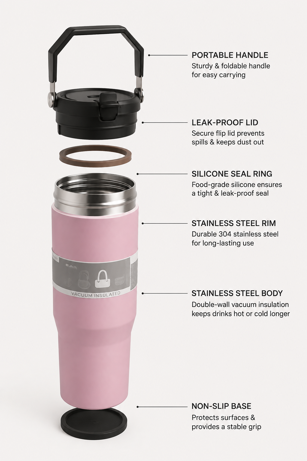 Premium Stainless Steel Insulated Travel Tumbler 900 Ml