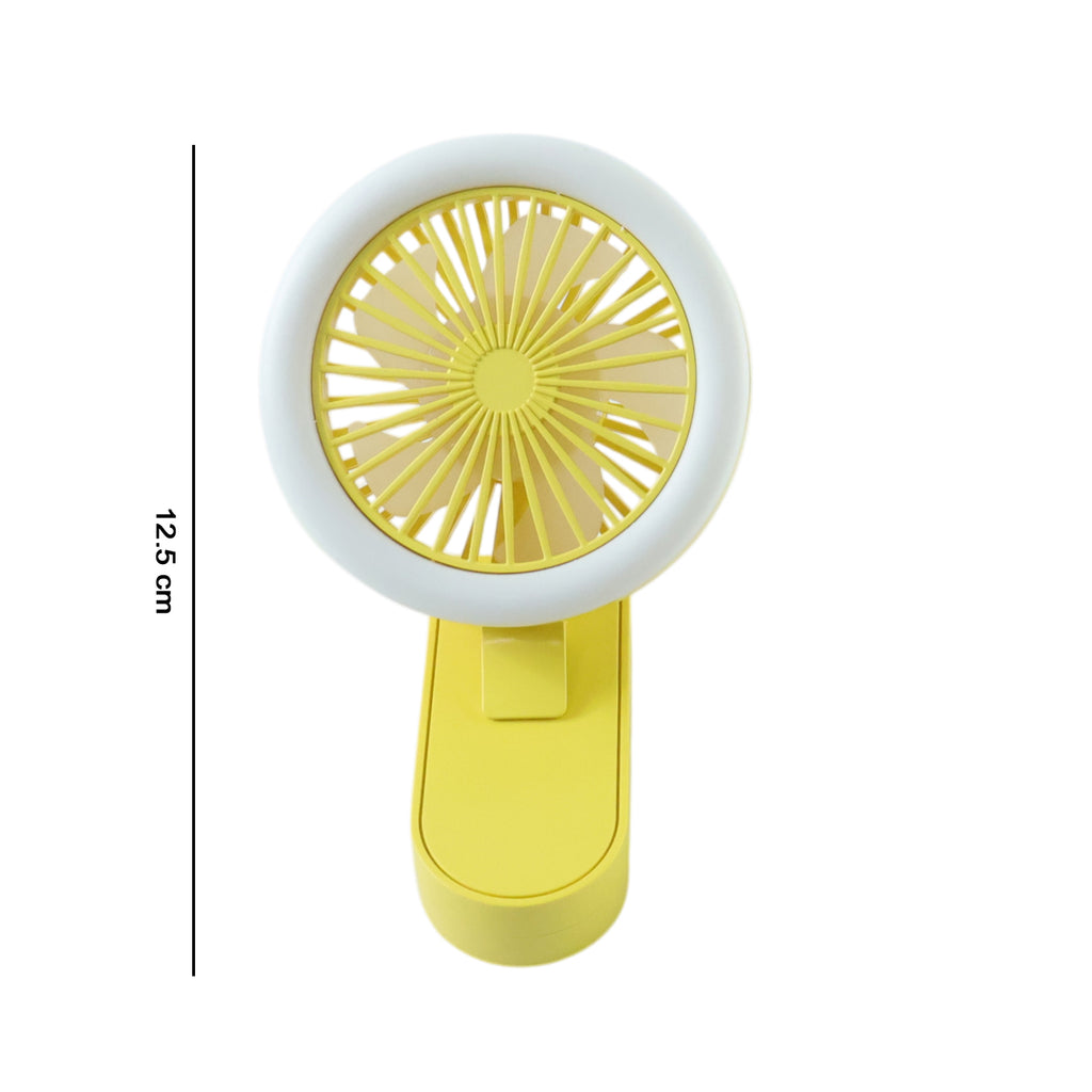Portable Rechargeable Mini Table Fan With Led Light (1 Pc)