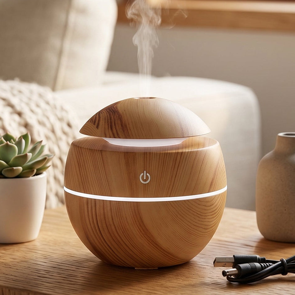 Ultrasonic Aroma Diffuser Humidifier 200ml With Led Light For Home Office (1 Pc)