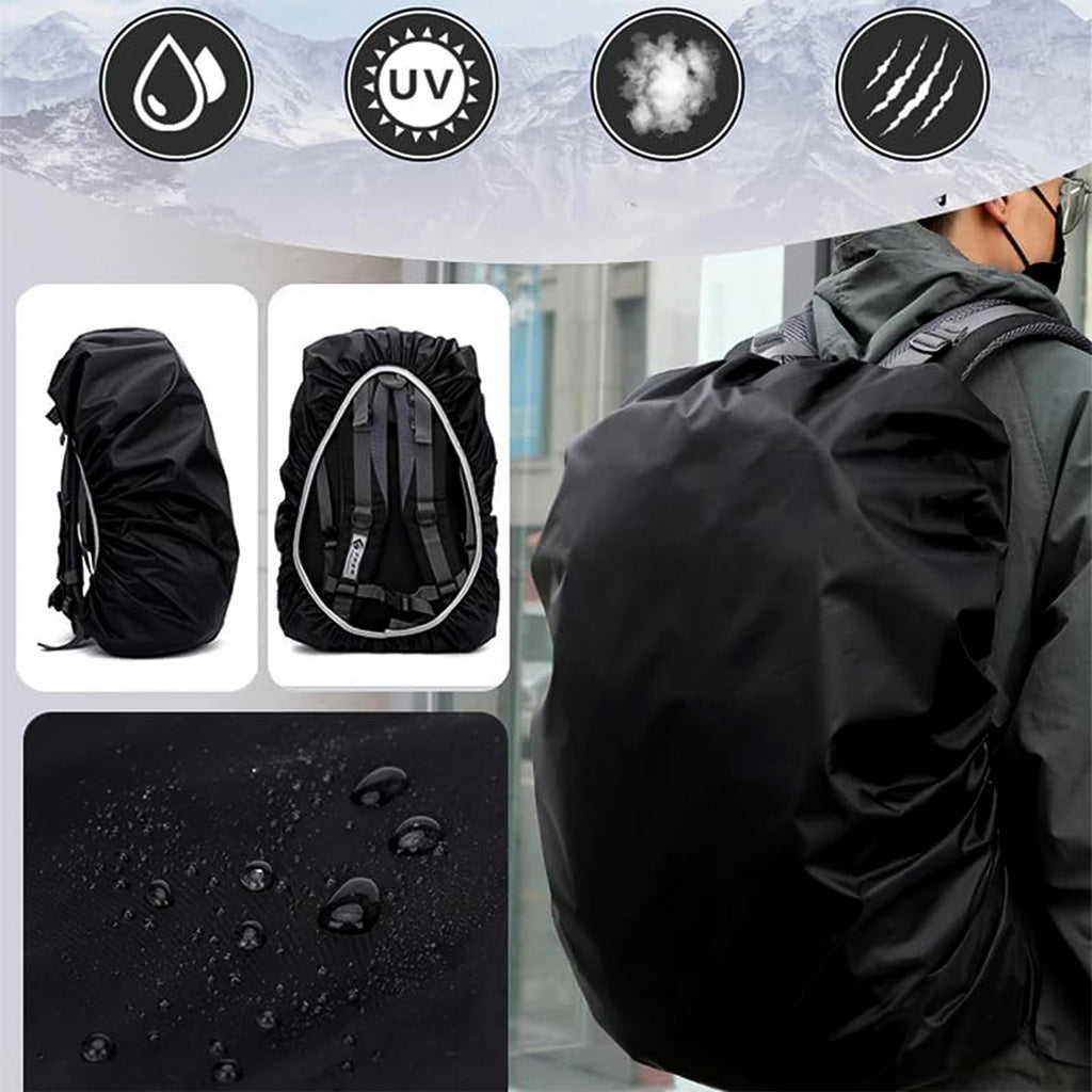 4100 Heavy Waterproof Nylon Rain Coverdust Cover - Elastic Adjustable For Laptop Bags And Backpacks School Bag Waterproof Cover Dust Proof Backpack Laptop Bag Cover (1pc)
